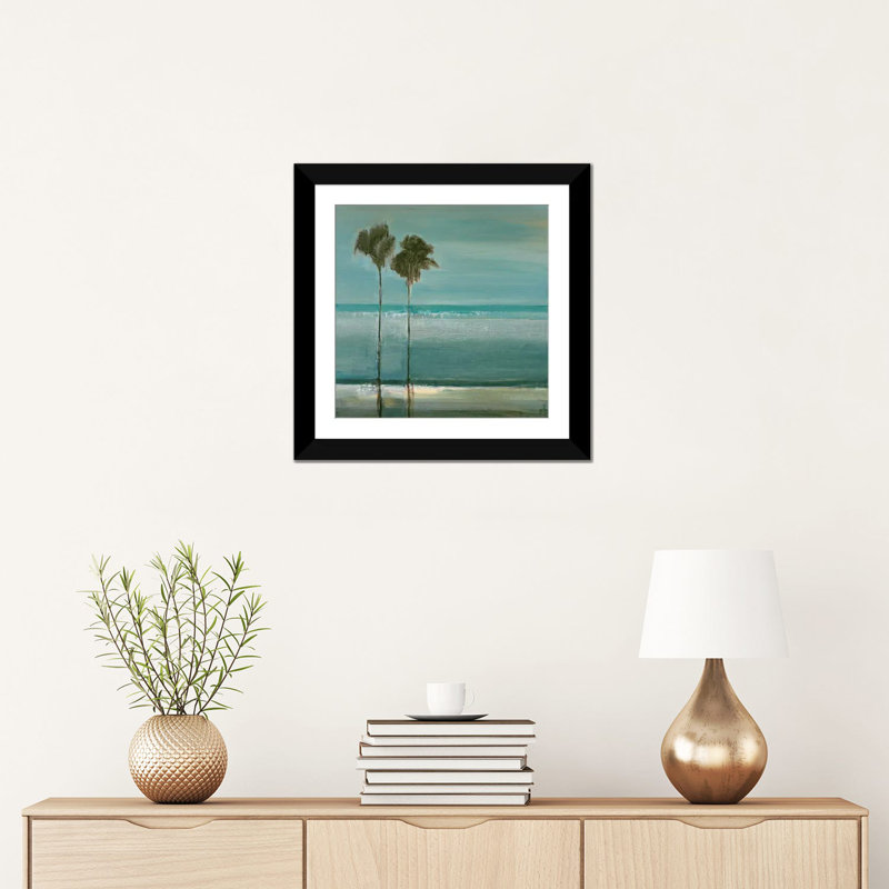 « paradise cove », reproduction sur toile, Papier d'art encadré noir, Blanc, H 16 po x l 16 po x P 1 po