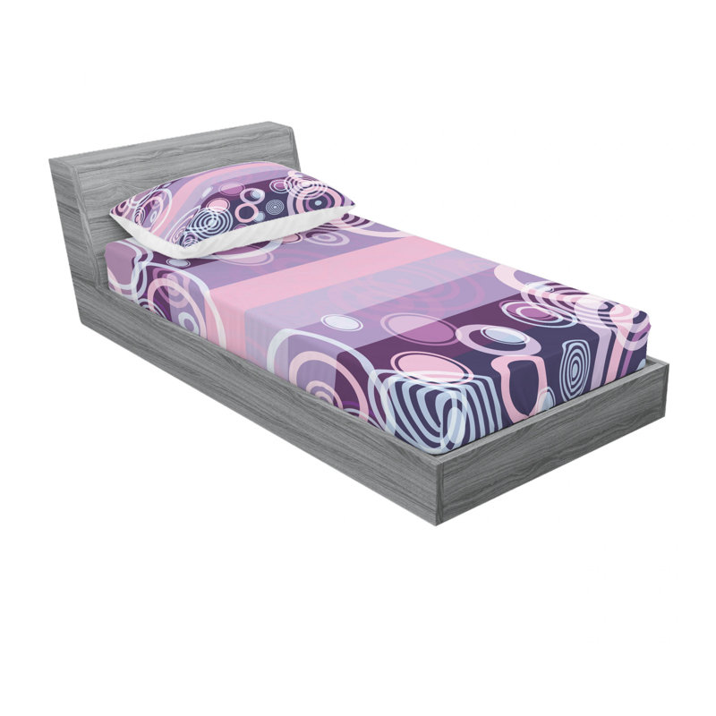 Ensemble de literie à bordures en gras, Ensemble de draps pour lit simple avec drap-housse