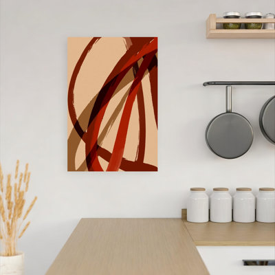 Crimson Curves Abstract Bold Contemporary Wall Art Print