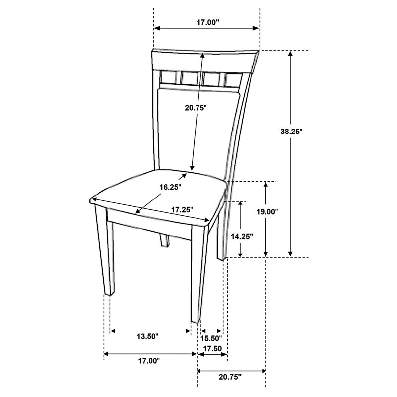Chaise d'appoint rembourrée (ensemble de 2)