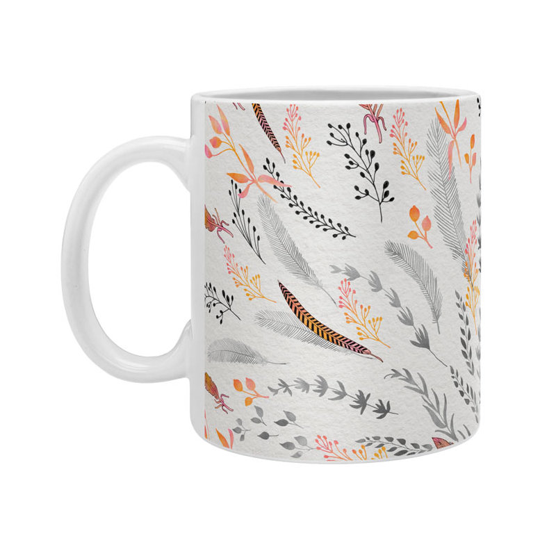 Grande tasse à café à rouleaux plumes