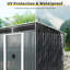 La remise à poubelle contient 3 poubelles en métal pour le rangement des ordures, acier galvanisé inoxydable, remise pour poubelle de jardin, gris