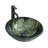 Bathroom Artistic Tempered Glass Vessel Bathroom Sink With Black Faucet And Pop-Up Drain-119303787