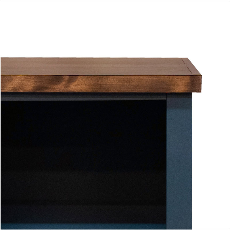 Bibliothèque à 72 tablettes de 72 pouces de haut, aucun assemblage requis, denim bleu et finition whisky