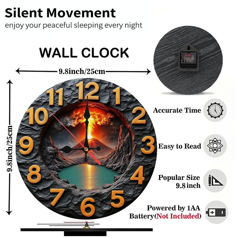 Horloge murale Volcano Lake