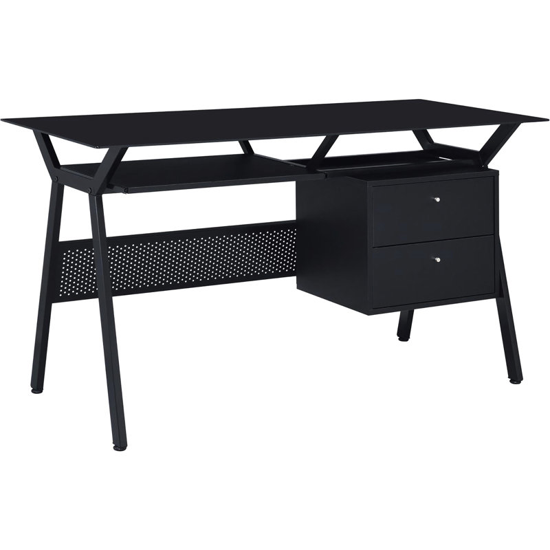 Black 2-Drawer Computer Desk