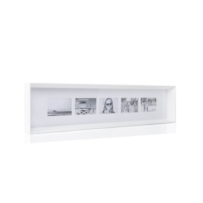 Prado Wood Bevelled Picture Frame with Mat, White