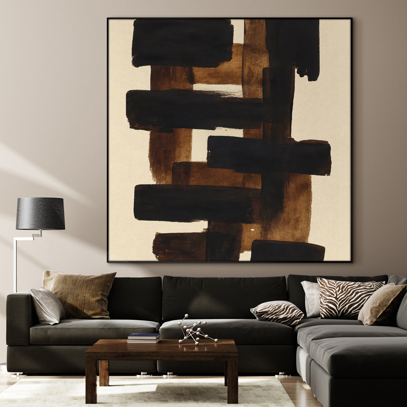 Très grand art mural, reproduction d'art sur toile - art abstrait moderne et net, H 60 po x l 60 po