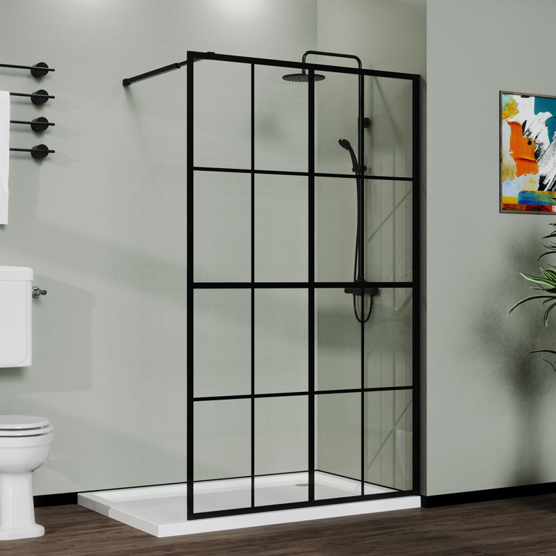 Porte de douche à panneau de verre fixe 34 "X 72", H 72 po x l 46 po