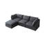 Ensemble de canapé d'angle moderne en tissu de lin en L avec repose-pieds convertible pour salon, appartement, bureau, gris, 3 couleurs Modern-131519118