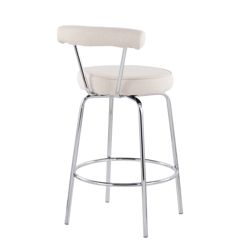 Tabouret de comptoir contemporain, Argent, Blanc