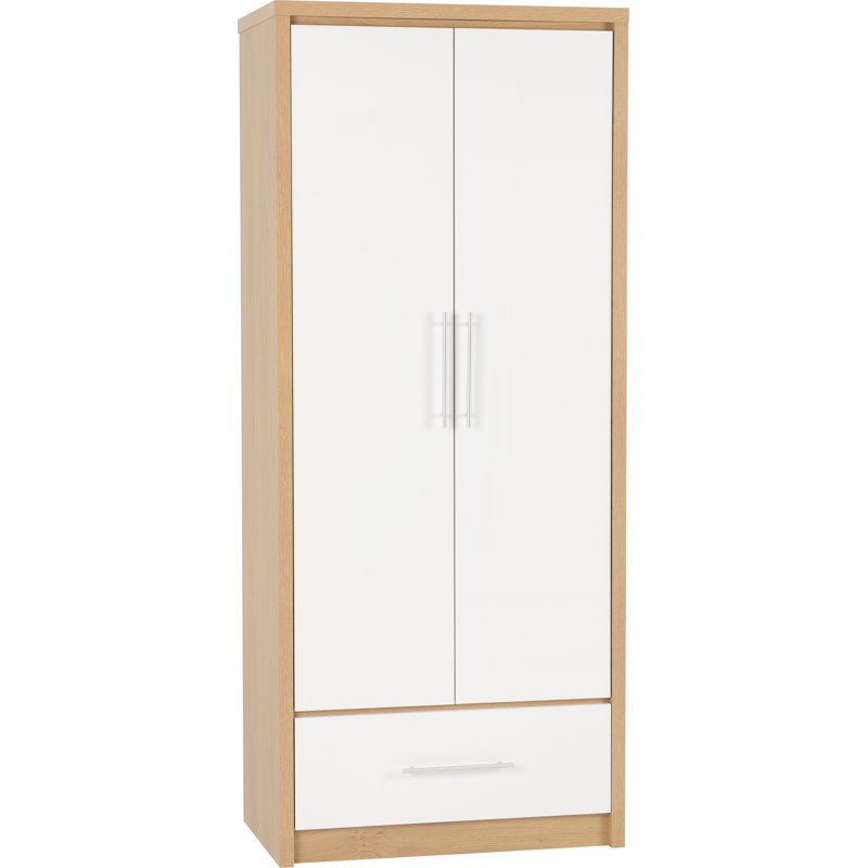 Louisa 2 Door Wardrobe, Oak / White