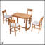 Ensemble de salle à manger à hauteur de comptoir 5 pièces avec table en bois massif et quatre chaises confortables, parfaites pour un décor rustique et minimaliste.-2023530726-2023530724