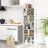 2 Pcs Floor Standing Open Bookshelf With 10 Cubbies 5 Back Anti-falling Panels