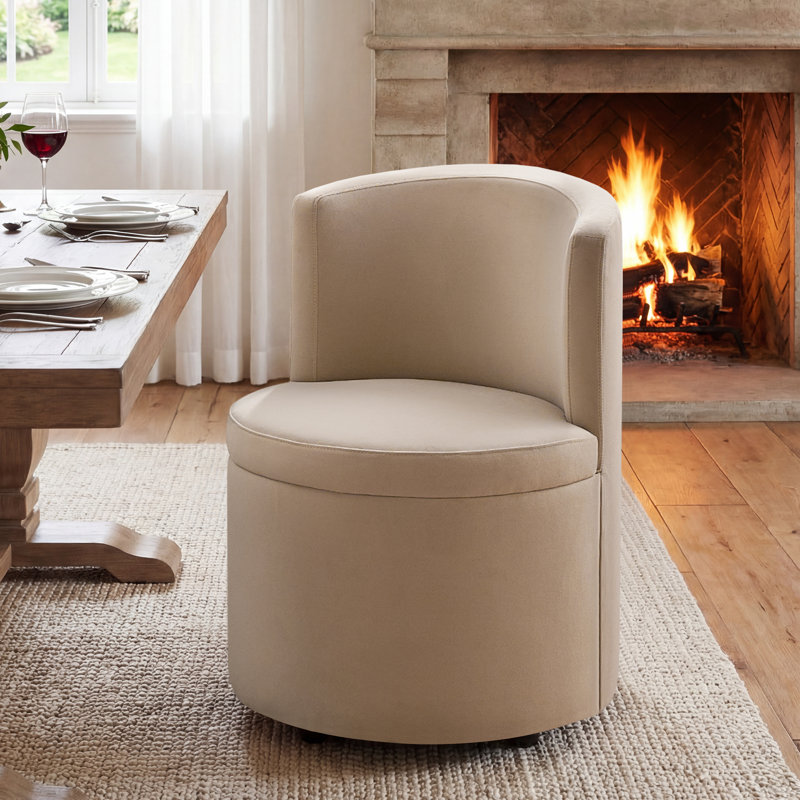 Chaise pivotante rembourrée entièrement assemblée, Gruau