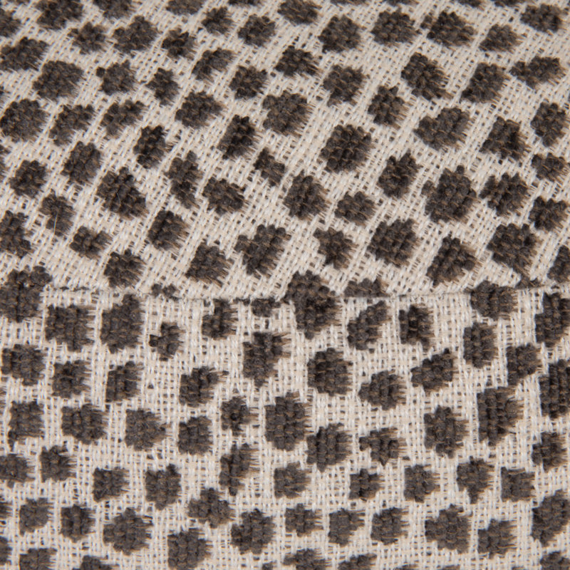 Upholstered Ottoman with Black Ball Feet