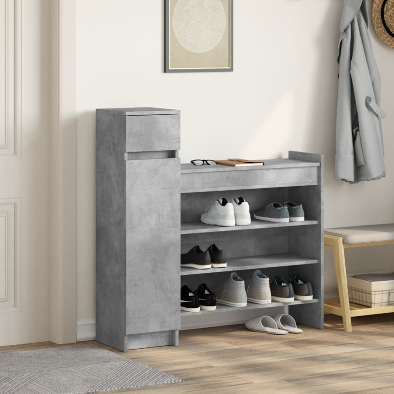 Shoe Storage Cabinet, Concrete Grey