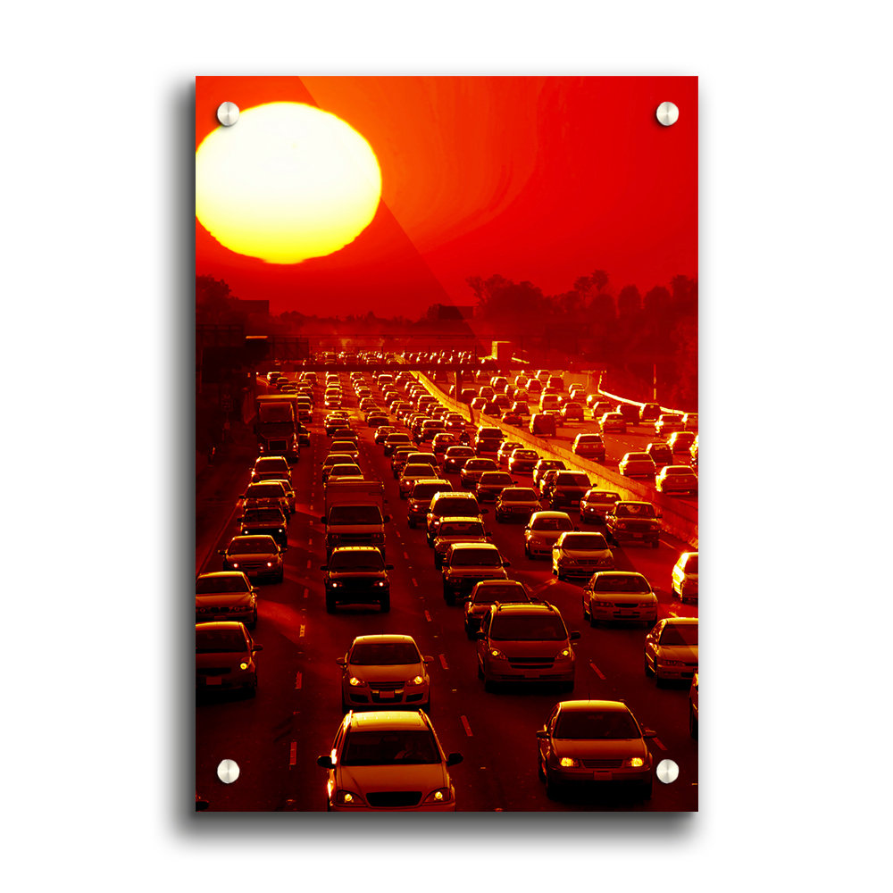 East Urban Home Los Angeles Highway Sun Blaze - Unframed Photograph ...