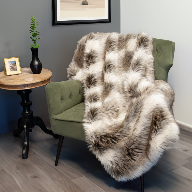 Jeté en fausse fourrure Thomas Collection®, L 58 po x L 60 po