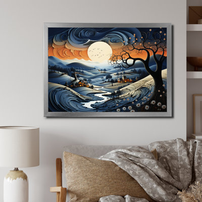 " Countryside Twilight Blues Landscape III "