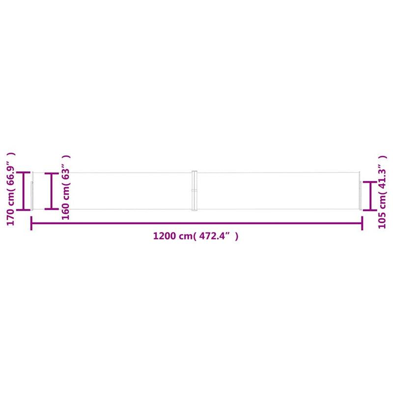 Dakota Fields 1200 cm W Retractable Awning, Cream