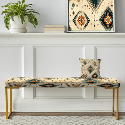 Banc beige géométrique Nomad Ii Boho