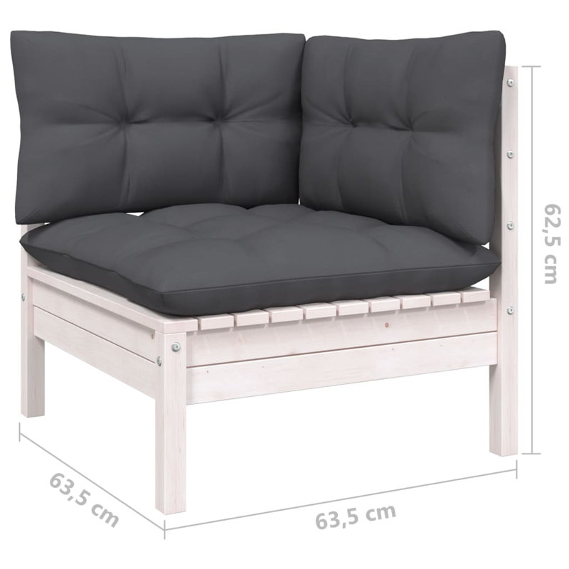 Canapé modulaire d'extérieur réversible avec coussins Krasnoo, 4, Gris, Oak