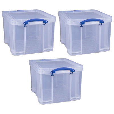 Brayden Studio® 32 Liter Storage Container w/Snap Lock Handles, Clear (3 Pack)