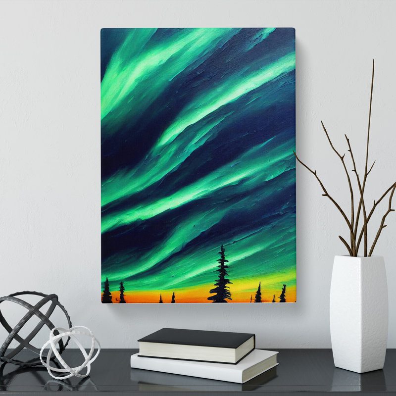 CAN-V0523-1584X Northern Lights Painting Vol.2 - Wrapped Canvas Print, 50cm H x 35cm W x 3cm D