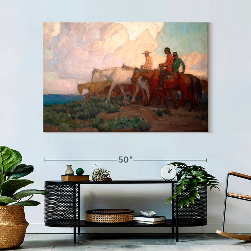 Lelar Navajo Range Riders, 34" H x 51" W