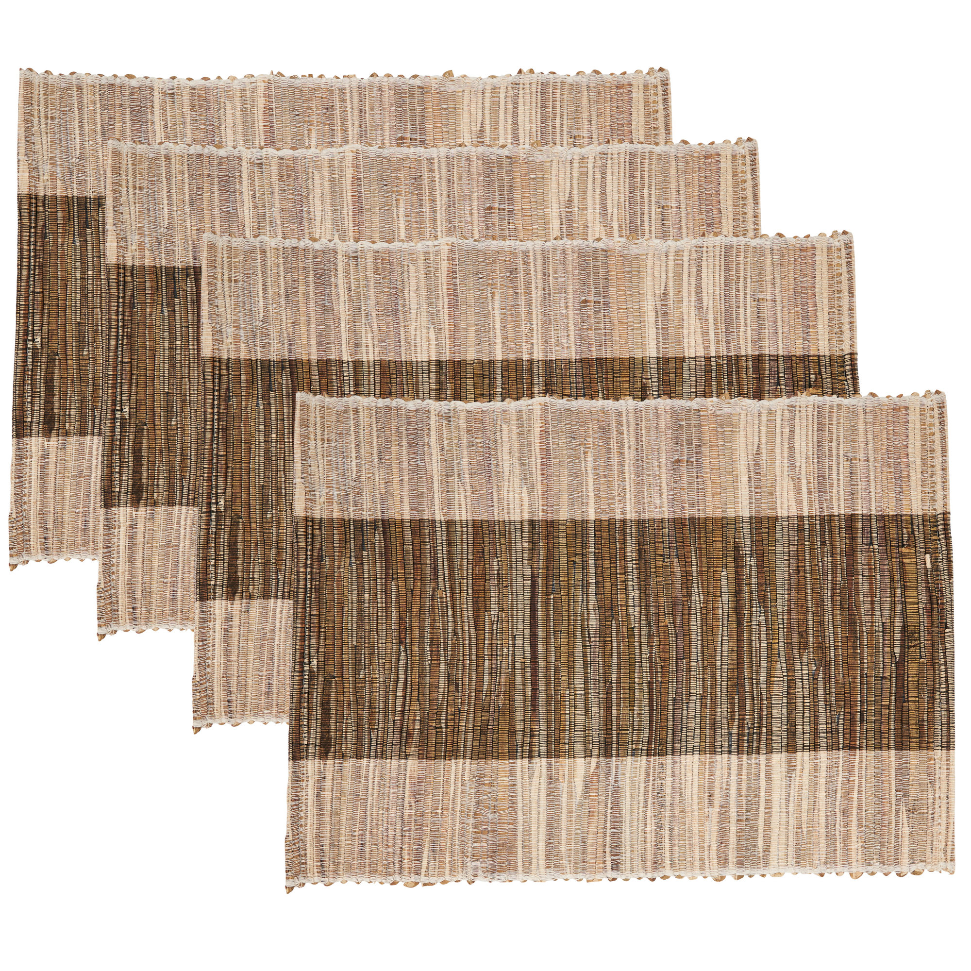 Shimmering Design 4 Piece Placemat Set, Natural