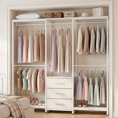 39.5'' - 65.5" W Closet System with Drawers and Hanging Rods