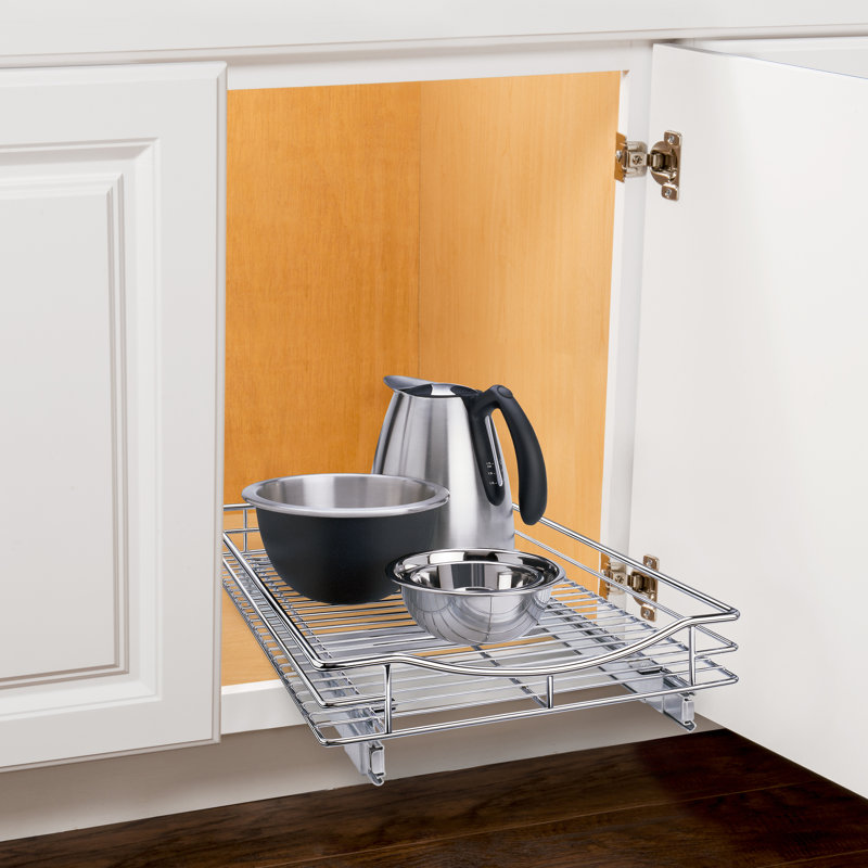 Organisateur d'armoire coulissant chromé pour armoires de cuisine LYNK PROFESSIONAL, l 14 po, P 21 po