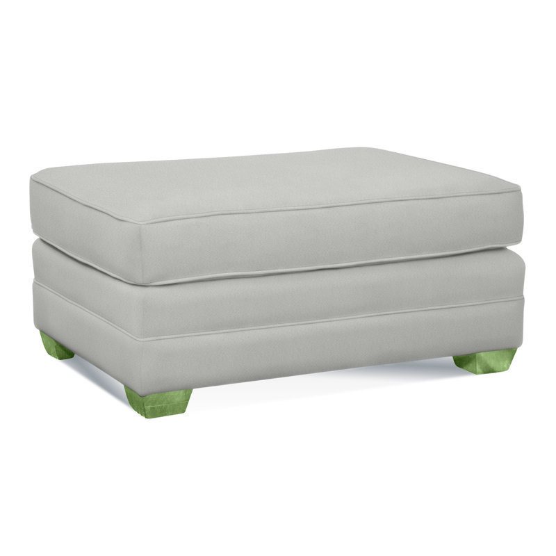 Bedford Ottoman, Taupe Plaid; 0126-73, Celery