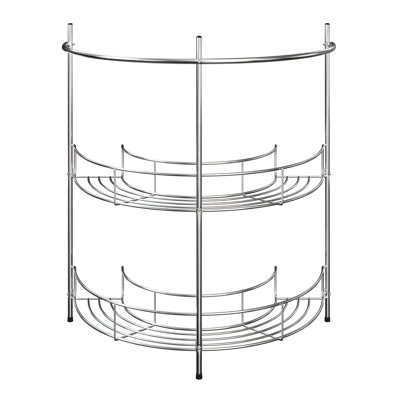 Lavish Home Pedestal Sink Organizer - Compact Under the Sink Rack with 2 Storage Shelves and Towel Holder - Space Saving Bathroom Storage