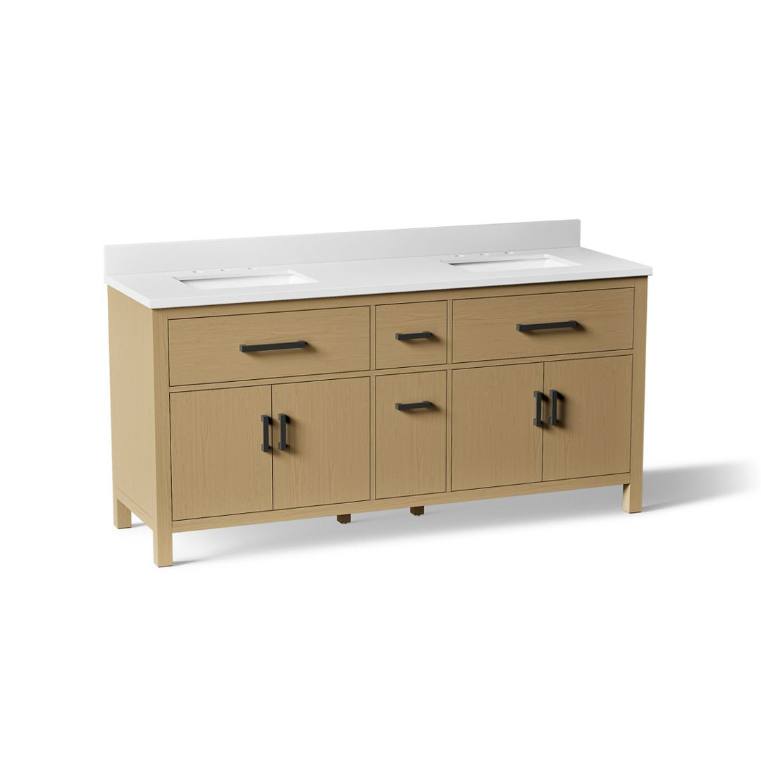 Kresla 72 In. Bathroom Vanity Cabinet With Sinks And Quartz Top Kohler Base 