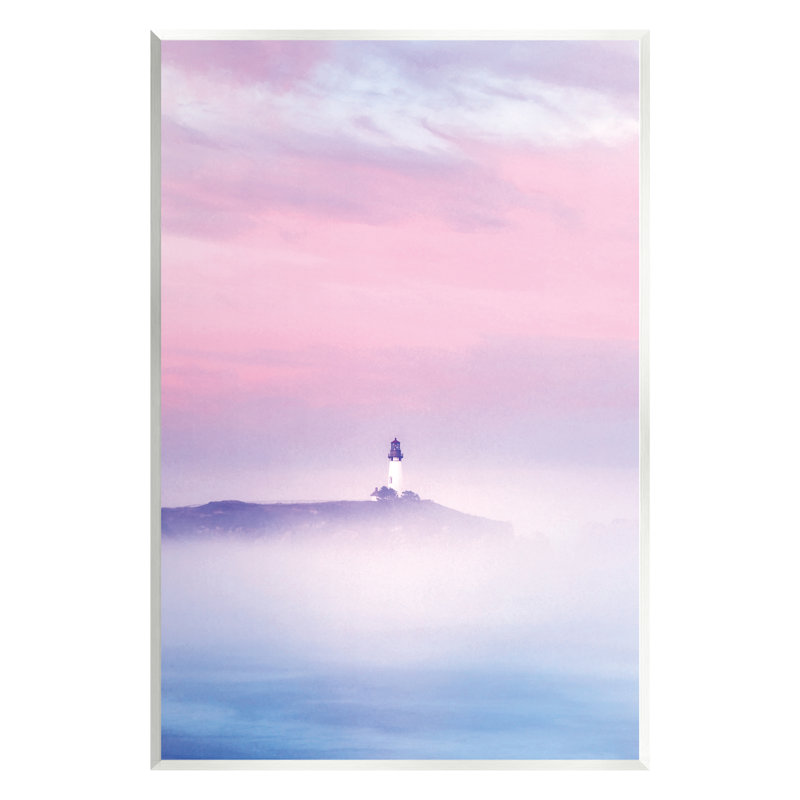 Au-531-Giclée, rose et mauve, phare, ciel, par Dennis Frates, photographie, L 24 po x H 30 po x P 1,5 po