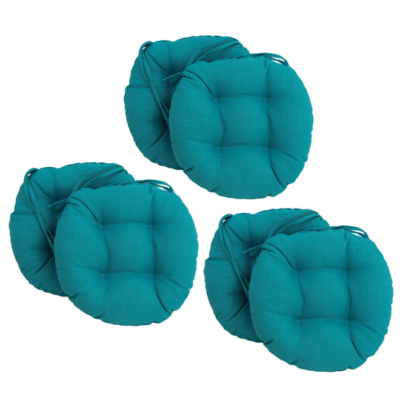 Outdoor 3.5'' Dining Chair Seat Cushion, Aqua Blue