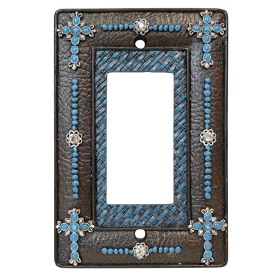Plaque murale / housse de chaise berçante en faux cuir turquoise