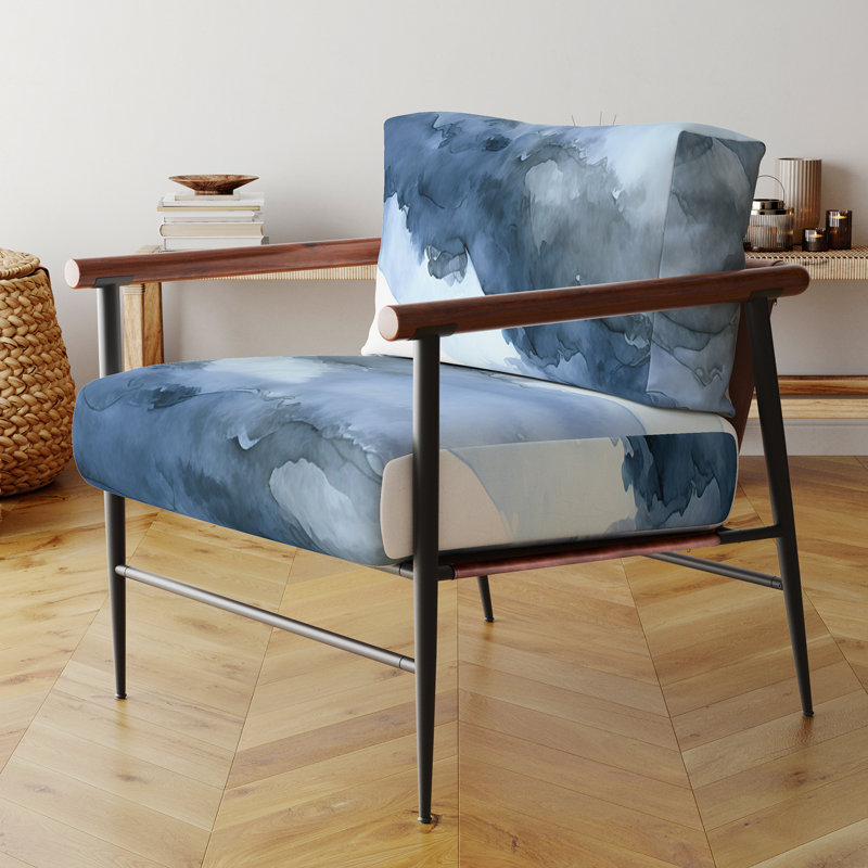 Chaise d'appoint rembourrée Sapphire Blue Nebula VII, Noir