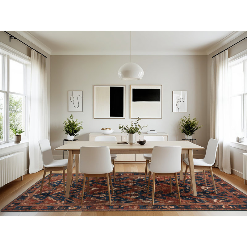 Machine Washable Persian Brown Area Rug, Rectangle 7' x 10'