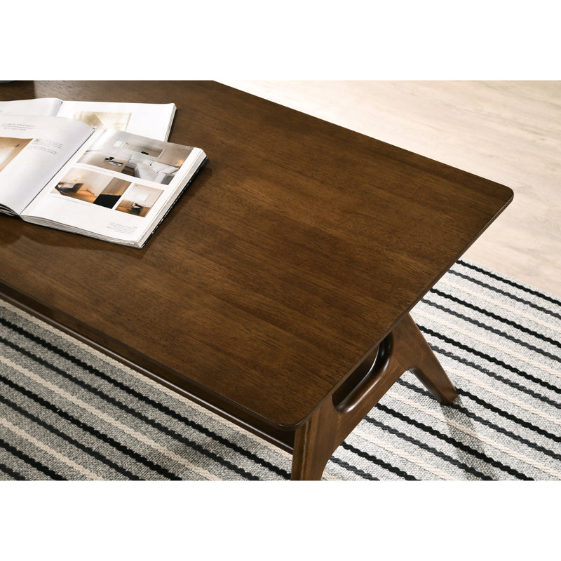 Mid-century Modern Walnut Coffee - , Rectangular Tables With Storage Function Table Group , 3 Piece
