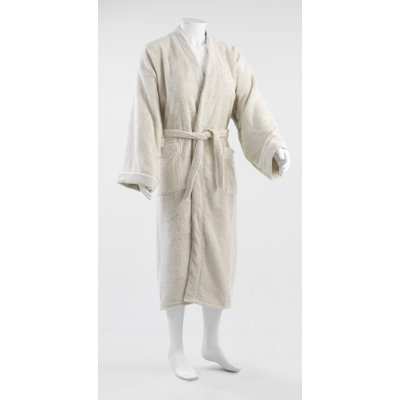  Peignoir 100% coton mi-mollet unisexe avec poches