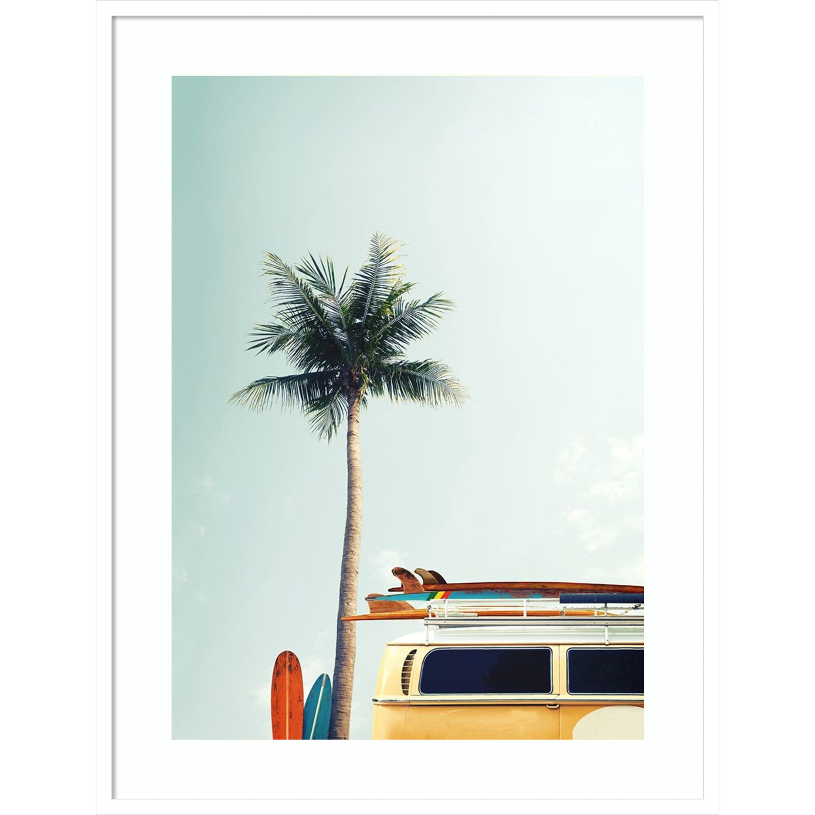Raleigh "Surf Bus Yellow" Photo Print, Matte White, 37.88" H x 29" W x 0.75" D