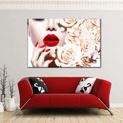 " Perfect Red Nails Canvas Print "