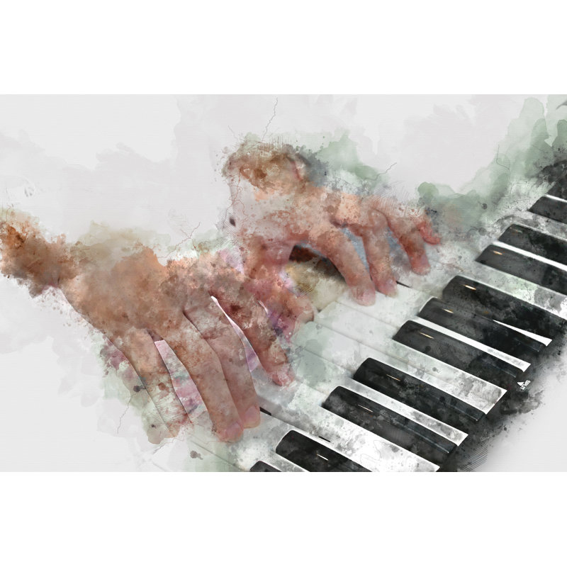 Peinture au piano Franciose par Punnarong, H 8 po x l 12 po