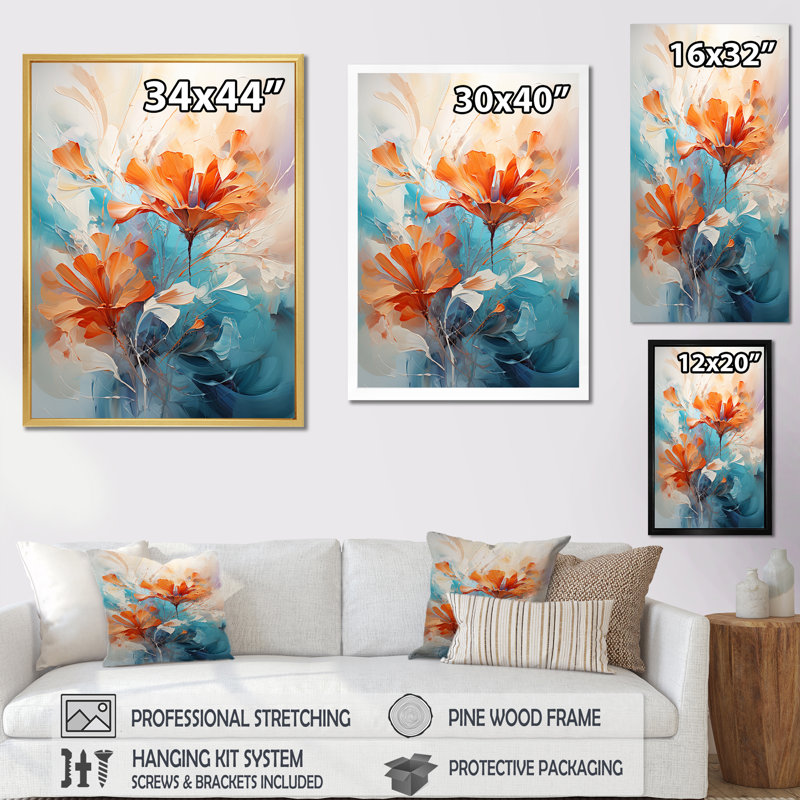 Beige et bleu murmure brise I - paysages abstraits, art mural, salon_105681, H 32 po x l 24 po, Gold Picture Framed