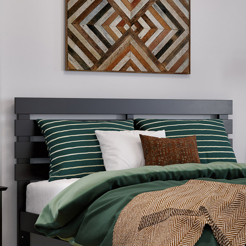 Jaqson Premium Wood Farmhouse Slat Headboard, White, Queen