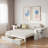 Multifunctional Daybed With Storage Drawer, Open Compartments And Hydraulic Side Table-1827070747