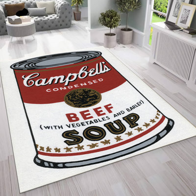 Tapis imprimé non tissé à motif géométrique contemporain pour une décoration intérieure rehaussée